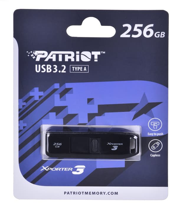 PARTIOT FLASHDRIVE Xporter 3 256GB Type A USB 3.2 Sort