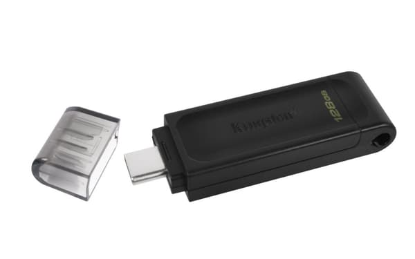 Kingston Technology DataTraveler 70 USB-muistitikku 128 Gt USB Type-C 3.2 Gen 1 (3.1 Gen 1) Musta