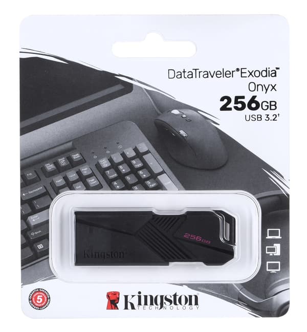 Kingston Technology DataTraveler Exodia Onyx USB-muistitikku 256 Gt USB Type-A 3.2 Gen 1 (3.1 Gen 1 musta