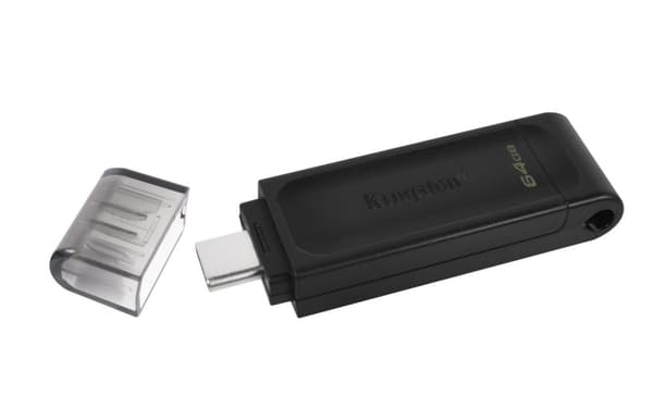 Kingston Technology DataTraveler 70 USB-muistitikku 64 Gt USB Type-C 3.2 Gen 1 (3.1 Gen 1) Musta