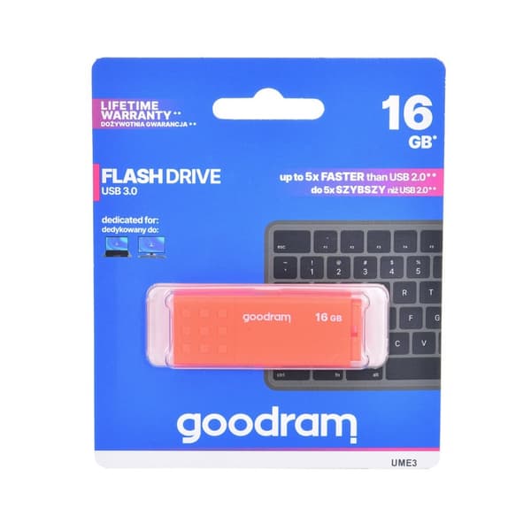 Goodram UME3-0160O0R1 USB-muistitikku 16 Gt USB Type-A 3.2 Gen 1 (3.1 Gen 1) Oranssi Oranssi