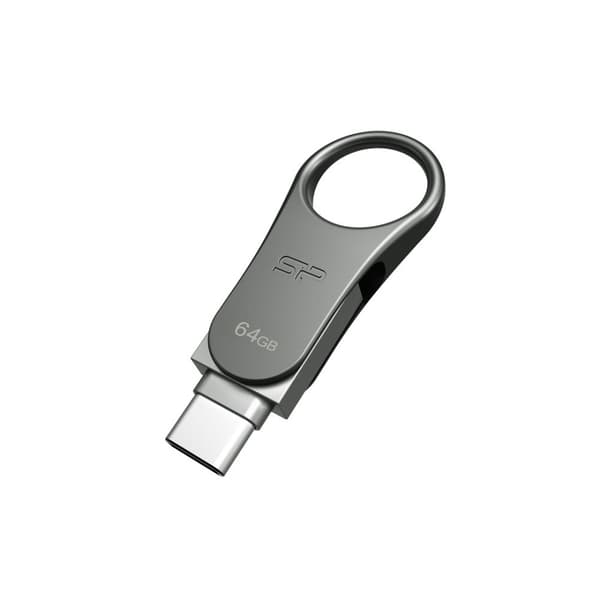 Silicon Power Mobile C80 USB-minne 64 GB USB Type-A / USB Type-C 3.0 (3.1 Gen 1) Titanium