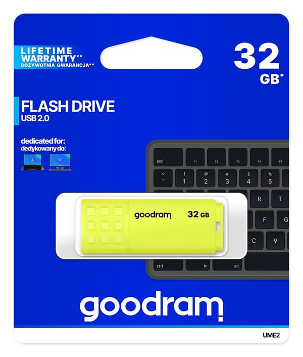 Goodram UME2 USB-flashdrev 32 GB USB Type-A 2.0 Gul