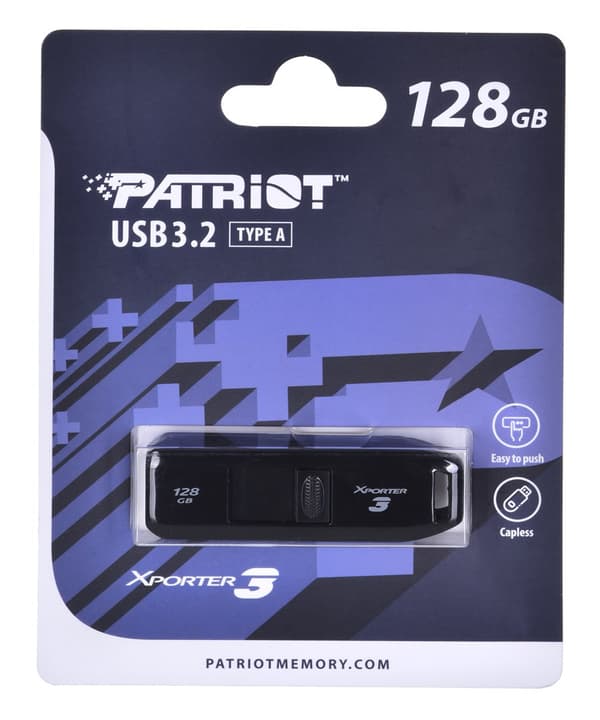 PARTIOT FLASHDRIVE Xporter 3 128GB Typ A USB 3.2 Svart