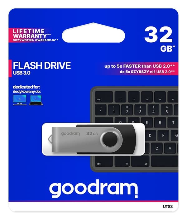 Goodram UTS3 USB-minne 32 GB USB Type-A 3.2 Gen 1 (3.1 Gen 1) Svart