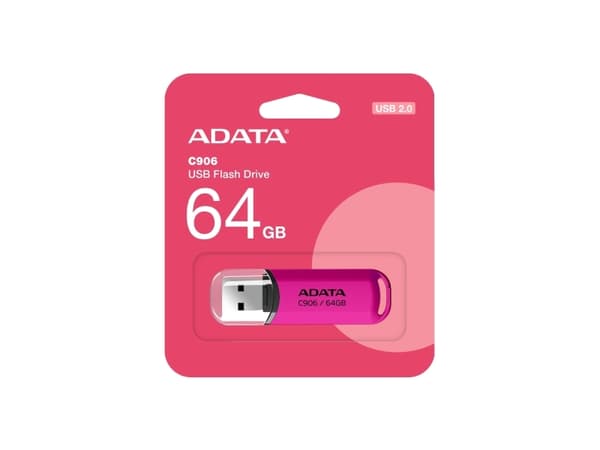 ADATA Classic Series C906 - USB flash-enhet - 64 GB - USB 2.0 - rosa