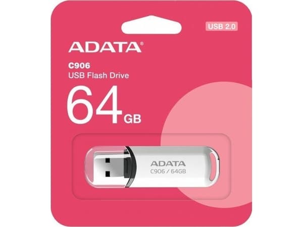 ADATA Classic Series C906 - USB flash-enhet - 64 GB - USB 2.0 - vit