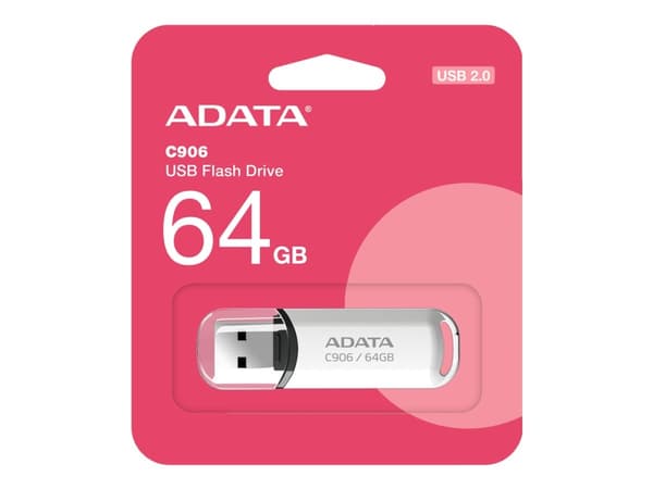 ADATA Classic Series C906 - USB-minnepinne - 64 GB Hvit