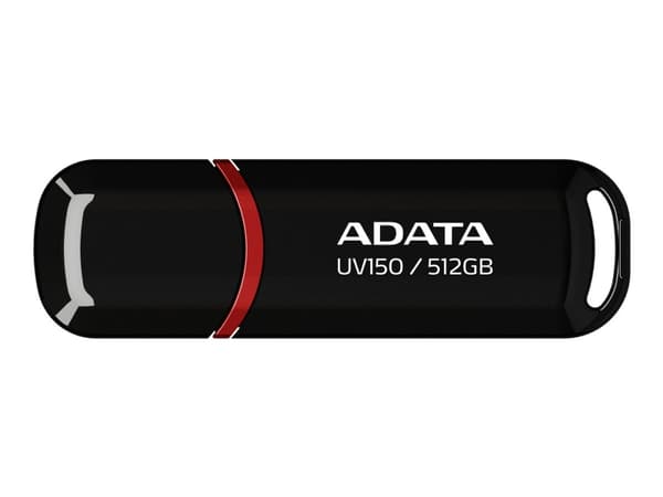 ADATA DashDrive UV150 - USB flash-enhet - 512 GB - USB 3.2 Gen 1 - svart Svart, Röd
