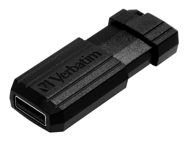 Verbatim PinStripe USB Drive - USB-flashstasjon - 128 GB - USB 2.0 - svart