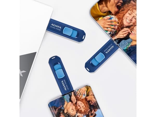 ADATA ACHO-UC300-32G-RNB/BL, 32 Gt, USB Type-C, 3.2 Gen 1 (3.1 Gen 1), 100 Mt/s, Slide, Sininen Sininen