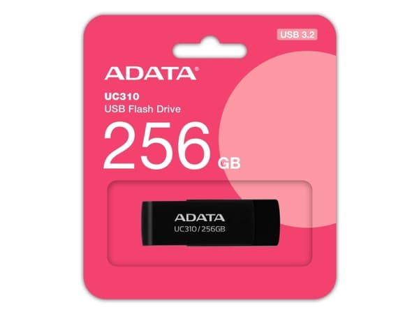 ADATA UC310 - USB flash-enhet - 256 GB - USB 3.2 Gen 1 - svart