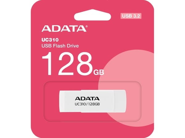 ADATA UC310 - USB flash-enhet - 128 GB - USB 3.2 Gen 1 - vit