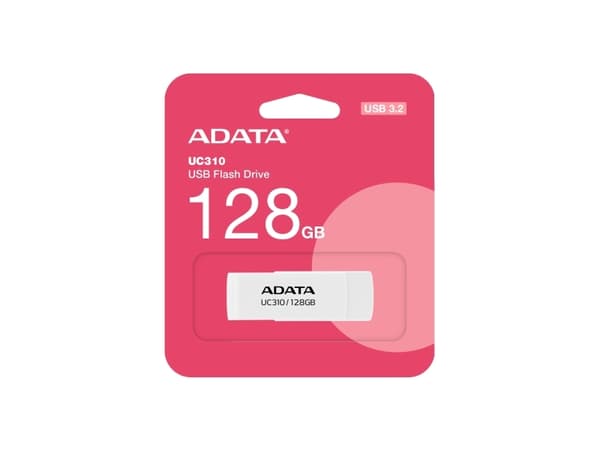 ADATA UC310 - USB flash-enhet - 128 GB - USB 3.2 Gen 1 - vit
