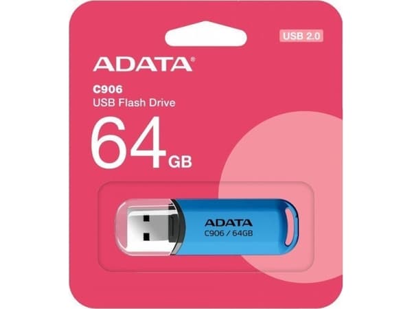 ADATA Classic Series C906 - USB-flashstasjon - 64 GB - USB 2.0 - blå