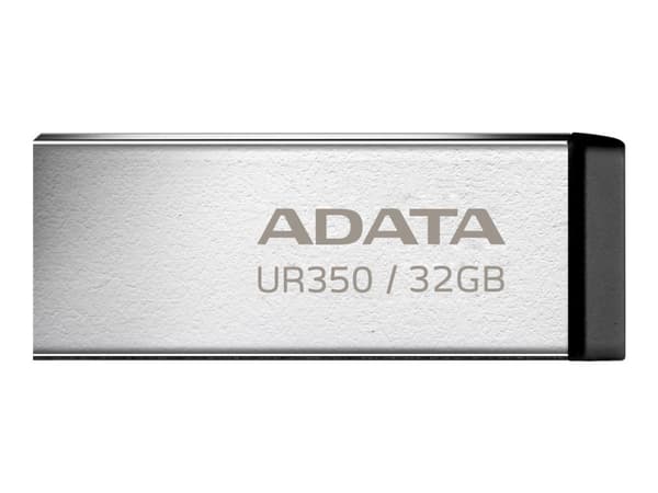 ADATA UR350 - USB-flashstasjon - 32 GB - USB 3.2 Gen 1 - svart, nikkel Sort