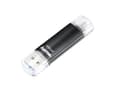 Miniatyrbild 1 av 5: Hama Laeta Twin, 64 GB, USB Typ-A / Micro-USB, 3.2 Gen 1 (3.1 Gen 1), 40 MB/s, Hætte, Sort