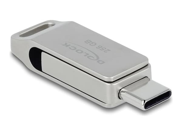 Delock - USB-flashstasjon - 256 GB - USB 3.0 / USB-C Grå
