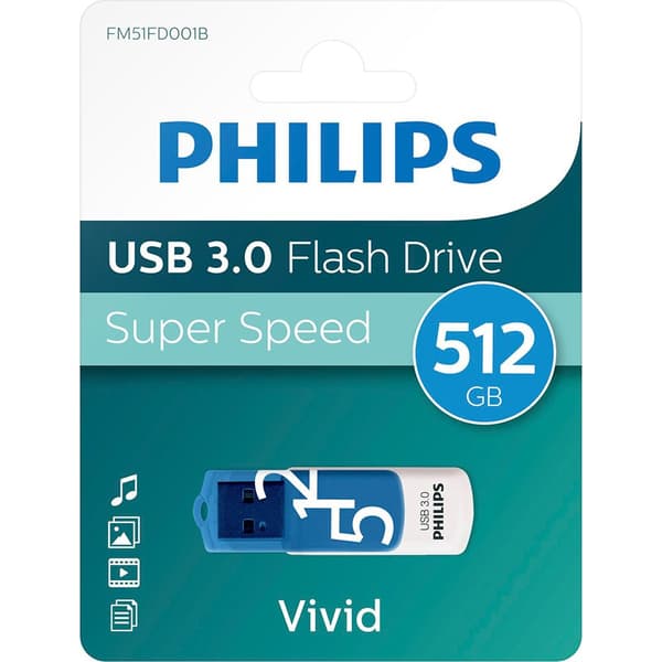 Philips Pendrive Vivid Edition 3.0 512 Gb Blå