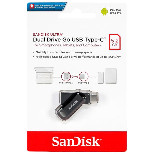 Sandisk Type-c Pendrive Ultra Dual Drive Go 512gb Usb Sort Sort