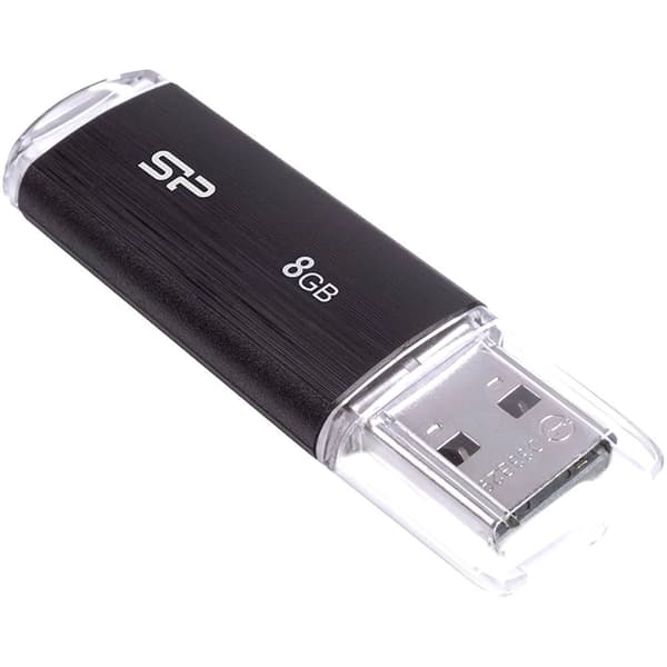SILICON POWER Ultima U02 Pendrive USB-muistitikku 8 Gt USB 2.0 (SP008GBUF2U02V1K) Musta
