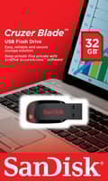 Miniatyrbild 3 av 5: SanDisk Cruzer Blade USB-minne 32 GB USB Type-A 2.0 Svart, Röd