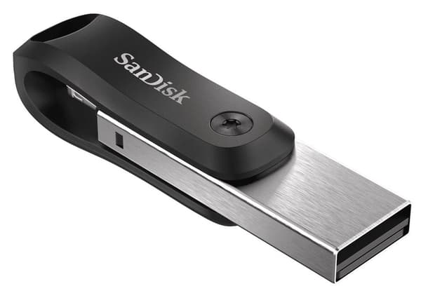 SanDisk iXpand USB-flashdrev 64 GB USB Type-A / Lightning 3.2 Gen 2 (3.1 Gen 2) Sort, Sølv