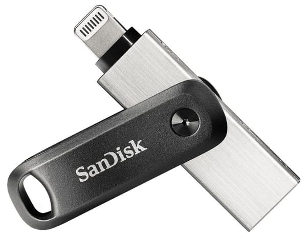 SanDisk iXpand USB-flashdrev 64 GB USB Type-A / Lightning 3.2 Gen 2 (3.1 Gen 2) Sort, Sølv