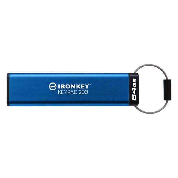 Kingston Pendrive Ironkey Keypad 200 64gb Blå