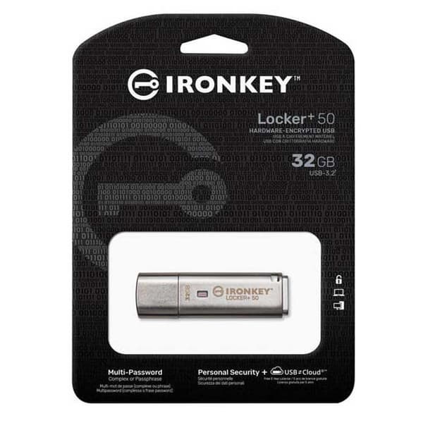 Kingston Pendrive Ironkey Locker Iklp50 32gb Silver