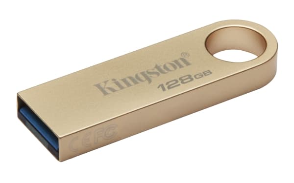 Kingston DataTraveler SE9 G3 - USB-flashstasjon - 128 GB - USB 3.2 Gen 1 - gull