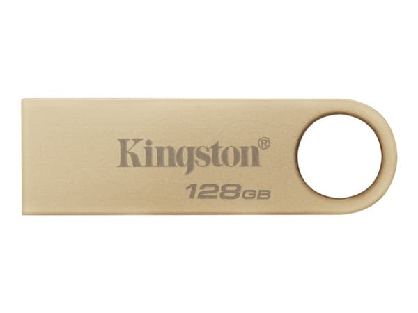 Kingston DataTraveler SE9 G3 - USB-flashstasjon - 128 GB - USB 3.2 Gen 1 - gull Gull