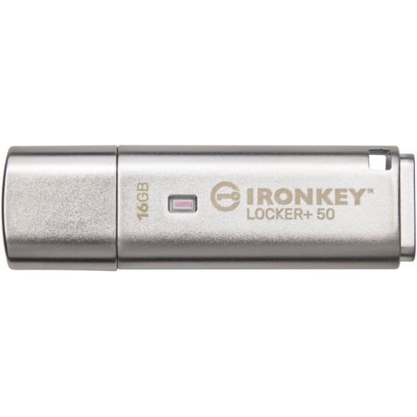Kingston IronKey Locker+ 50 16 GB USB 3.2 Gen 1 -muistitikku salauksella