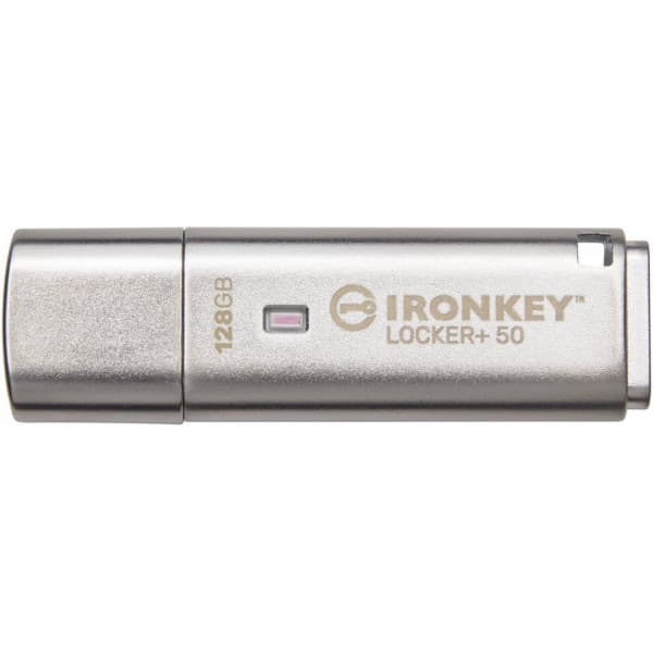Kingston IronKey Locker+ 50 128 GB USB 3.2 Gen 1 -muistitikku salauksella