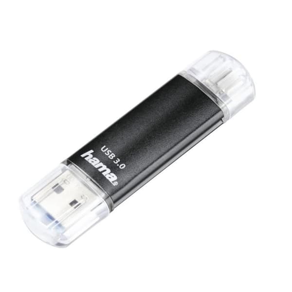 USB-nyckel - HAMA - Laeta Twin - 32 GB - USB 3.0 - 40 MB/s - Svart Svart