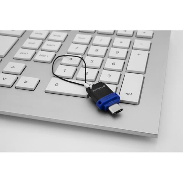 Dubbelkontakt USB-nyckel typ C/USB 3.0 32 GB - Ordagrant Svart, Blå, Silver