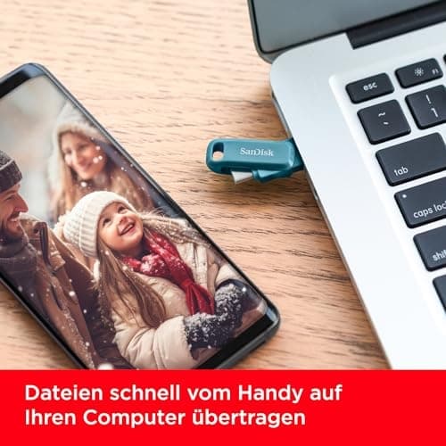 SanDisk Ultra Dual Drive Go - USB-minne - 256 GB - USB 3.2 Gen 1 / USB-C - Navagio Bay (SDDDC3-256G-G46NBB)