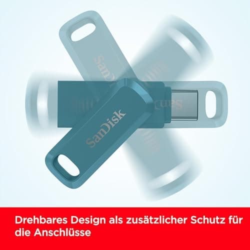 SanDisk Ultra Dual Drive Go - USB-minne - 256 GB - USB 3.2 Gen 1 / USB-C - Navagio Bay (SDDDC3-256G-G46NBB)