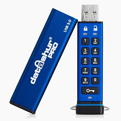 iStorage dataAshur Pro USB3 256GB (IS-FL-DA3-256-256) Blå