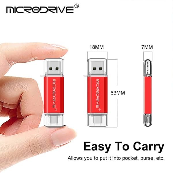 MICRODRIVE 128 GB USB-minnepinne 2in1 USB-A+USB-C Flash-stasjon