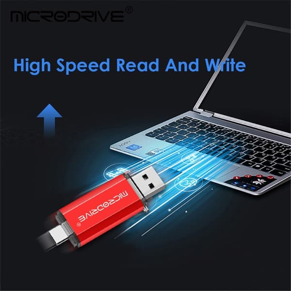 MICRODRIVE 128 GB USB-minnepinne 2in1 USB-A+USB-C Flash-stasjon