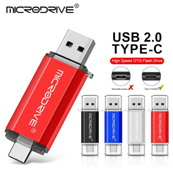 MICRODRIVE 128 GB USB-minnepinne 2in1 USB-A+USB-C Flash-stasjon