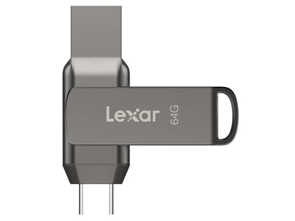 Lexar JumpDrive LJDD400064G-BNQNG, 64 GB, USB Type-C, 3.2 Gen 1 (3.1 Gen 1), 130 MB/s, Vridbar, Grå