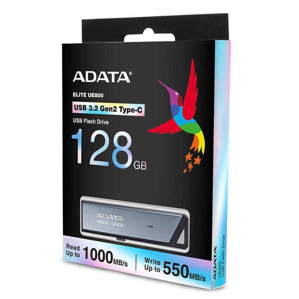 A-data Pendrive Elite Ue800 128gb Usb-c 3.2 Gen2 Silver