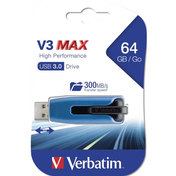 Verbatim Pendrive V3 Max Usb 3.0 64gb Blå