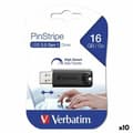 Miniatyrbild 1 av 2: Minnessticka Verbatim Pinstripe Svart 16 GB (10 antal)
