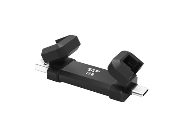 Silicon Power DS72, 1 TB, USB Type-A / USB Type-C, 3.2 Gen 2 (3.1 Gen 2), 1050 MB/s, Cap, Black