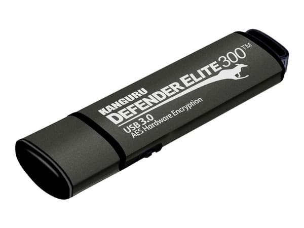 Kanguru Defender Elite300 - 32 GB USB-stick USB Typ-A 3.2 Gen 1 (3.1 Gen 1) Schwarz - Grade (KDFE300-32G) Sort, Grå