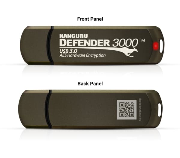 Kanguru Encrypted Defender 3000 - USB flash-enhet - krypterat - 16 GB - USB 3.2 Gen 1 - FIPS 140-2 Level 3 - TAA-kompatibel