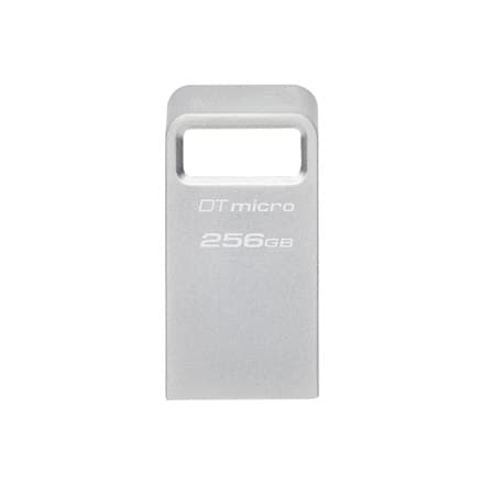 Kingston | USB 3.2 flashdrev | DataTraveler mikro | 256 GB | USB 3.2 | Sølv Sølv